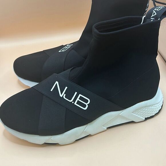 Norma J Baker Women's 40 Pull On Sock Sneakers Black White Chunky Streetwear New - Picture 5 of 14